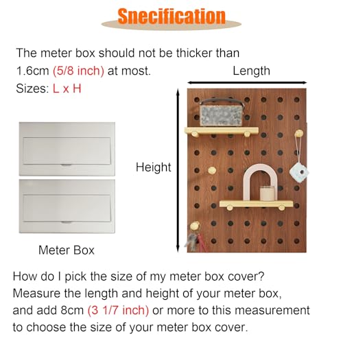 Light Coffee Meter Box Cover - Decorative Electrical Panel Wrap, Vertical Circuit Breaker Cabinet, Indoor Fuse Panel Protector, Home Decor, No Punching, 19.7x23.6in/50x60cm