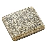 [Fish&Fairy] シガレットケース 20本 85mm メンズ レディース おしゃれ メタル タバコケース 人気 防水 スリム 両面収納 アンティーク ワンタッチ式 煙草ケース レトロ たばこ カード ケース付き 喫煙具 (CONSTANTIN)