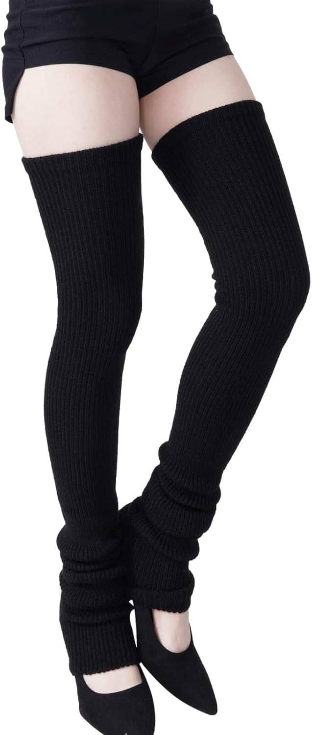 Leg Warmers Knee High Socks Footless Thick Winter Leg Warmer for Women 80s Party - Image 6