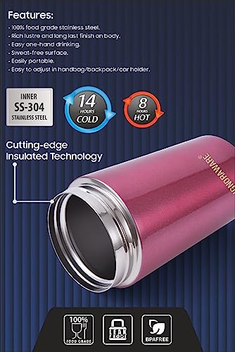 Image of Signoraware Hot Pour Coffeemate Insulated Mug, Vacuum Insulated Travel Coffee Mug with Lid, 8 Hours Hot and 14 Hours Cold, 300 ml, Set of 1, Black