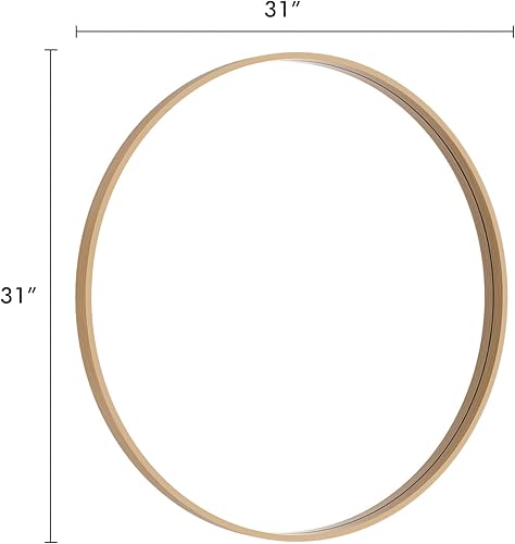 Miniatura 76 de HOMECOOKIN Espejo de pared redondo de 32 pulgadas, espejo circular dorado para baño con marco de metal, espejo dorado redondo para decoración
