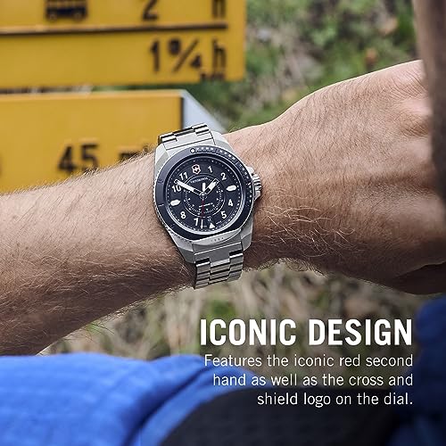 Victorinox Journey 1884 Quartz, Swiss Made Men's Analog Watch, Blue Dial, 43 Mm, Water Resistant Up To 200 M, Stainless Steel Case, Wrist Watch For Men | 241978,Silver Band - Image 5