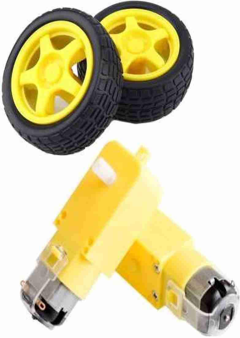 jivith 2 Robotics Wheel 2 BO Double Shaft Motor