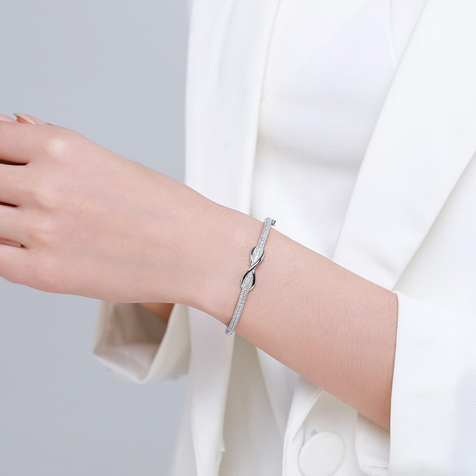 Pulseras para mujer, madre e hija, pulsera infinito con moissanita, regalos para mujeres