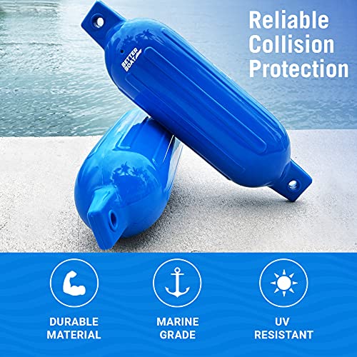Image of Boat Fenders for Docking, 23 inch x 6.5 inch Inflatable Black Boat Bumpers