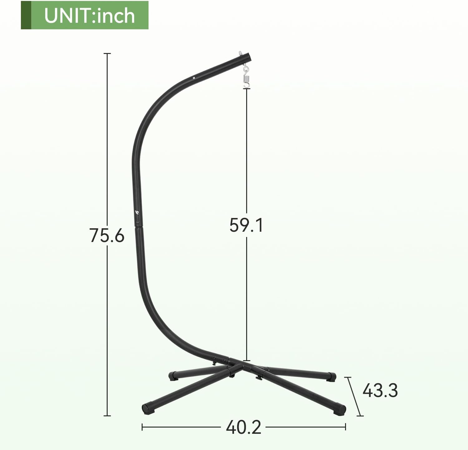 FDW Hammock Chair Stand, Outdoor Solid Steel Heavy Duty Construction for Hanging Hammock, Hanging Stand Max Load 400 LBS Air Porch Swing - 360 Degree Rotation 6
