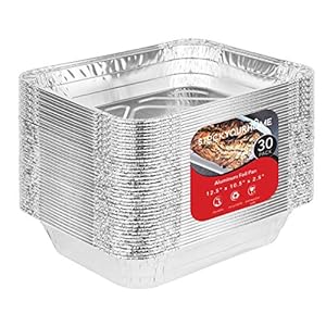 Aluminum Pans 9×13 Disposable Foil (30 Pack) – Half Size Steam Table Deep Pans – Tin Pans Great for Cooking, Heating, Storing, Prepping Food