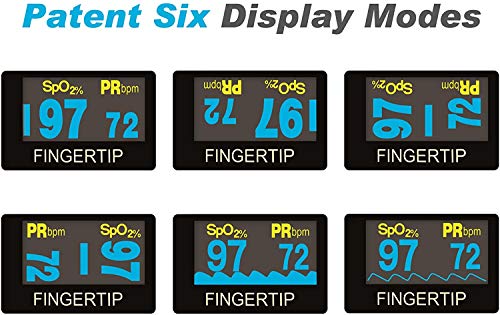 Santamedical Generation 2 OLED Fingertip Pulse Oximeter Oximetry Blood Oxygen Saturation Monitor with Lanyard - Black