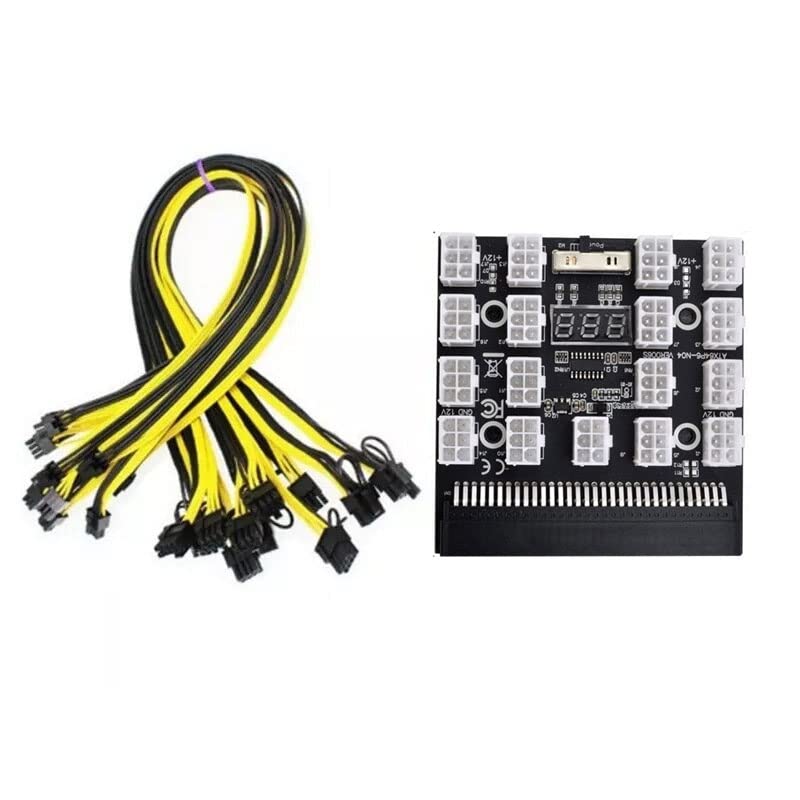 RANY Modulo di Potenza Breakout Board Con 12pcs 6Pin a 8Pin Cavo Per Hp 1200W 750W PSU Gpu PC Alimentazione Ethereum Eth Mining