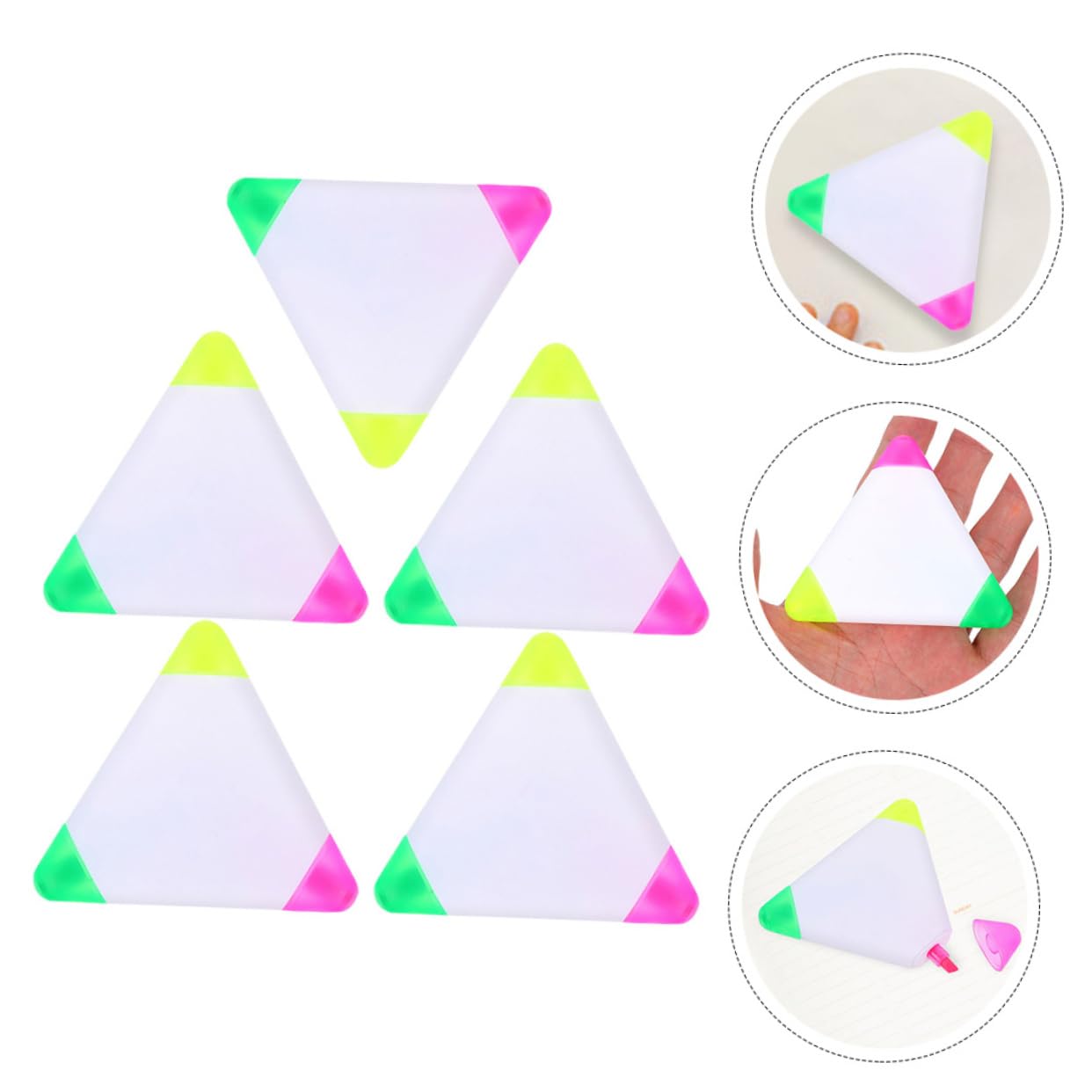 3 Series Rotuladores Fluorescentes Triangulares Para Subrayar Y Marcadores Artísticos Y Compactos Para Estudiantes Y Artistas Perfectos Para Notas Scrapbooking Y 5 Piezas X 3