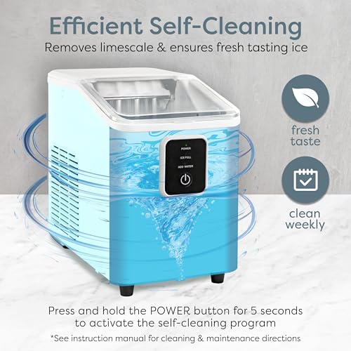 Image of Igloo Portable Ice Maker with Scoop & Basket- Ice Maker with LED Control Panel & 1 Quart Water Tank- Ice Cube Maker Produces 26 Lbs Of Ice In 24 Hours with 8 Large or Small Cubes In 7-8 Minutes - Aqua