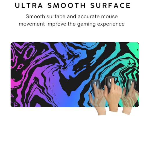 Image of Saco XXL Gaming Mouse Pad for PC - Large Desk Mat 900x400x3mm, Extended Non-Slip Rubber Base, Waterproof Surface, Fluid Design, Big Keyboard Mouse Pad for Office & Home Setup