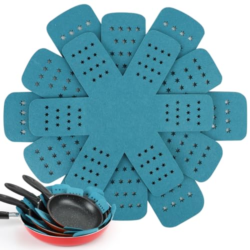 BYKITCHEN Pan Protectors for Stacking, Pan Pot Separators Pads with Stars, Felt Pot Divider...