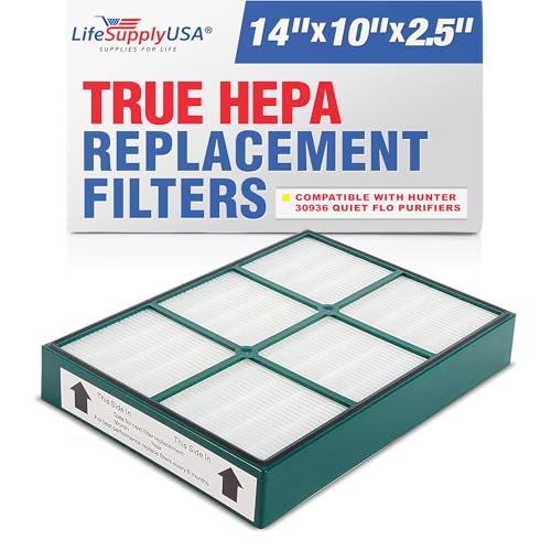 30936 True HEPA Filter Replacement Compatible with Hunter QuietFlo Air Purifier Models 30058, 30085, 30090, 30095, 30105, 30117, 30130, 36095, 36117, 36127, 37090, 30999 by LifeSupplyUSA