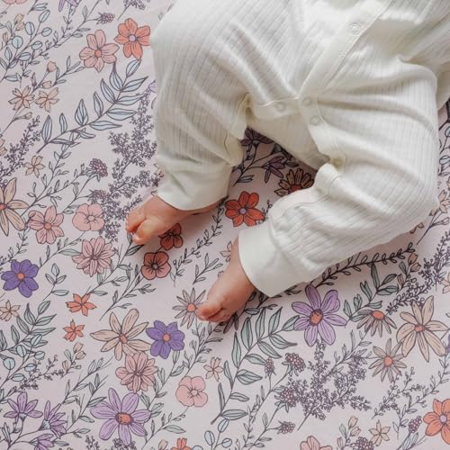 Image of Premium Fitted Knit Crib Sheet /Toddler Sheet Flora by Copper Pearl