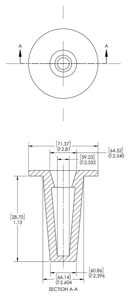 Caplugs T-263 T Series, Plastic Tapered Cap and Plug, Red LD-PE, Protective Closures, Dust & Moisture Seals, MIL Spec, SAE Fittings, EZ Remove, Cap OD 2.332" x Plug ID 2.604", Pack of 10 (Z2631AK1)