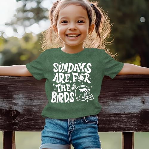 Toddler Football Shirt Boy Girl Sundays are for The Birds Football Fans T-Shirt Kids Sports Lover Short Sleeve Tops3