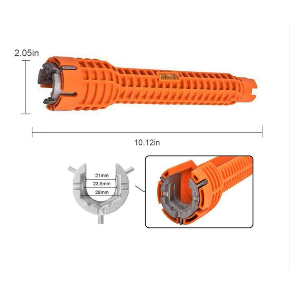 Llave de instalación de fregadero, inserto de aluminio de plástico de alta resistencia de diseño ultralargo, adecuado para herramientas de plomería de tuerca de tubo de lavabo de grifo de fregadero.