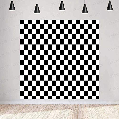 Fondo fotográfico cuadros blanco y negro 5x5ft miniatura 1