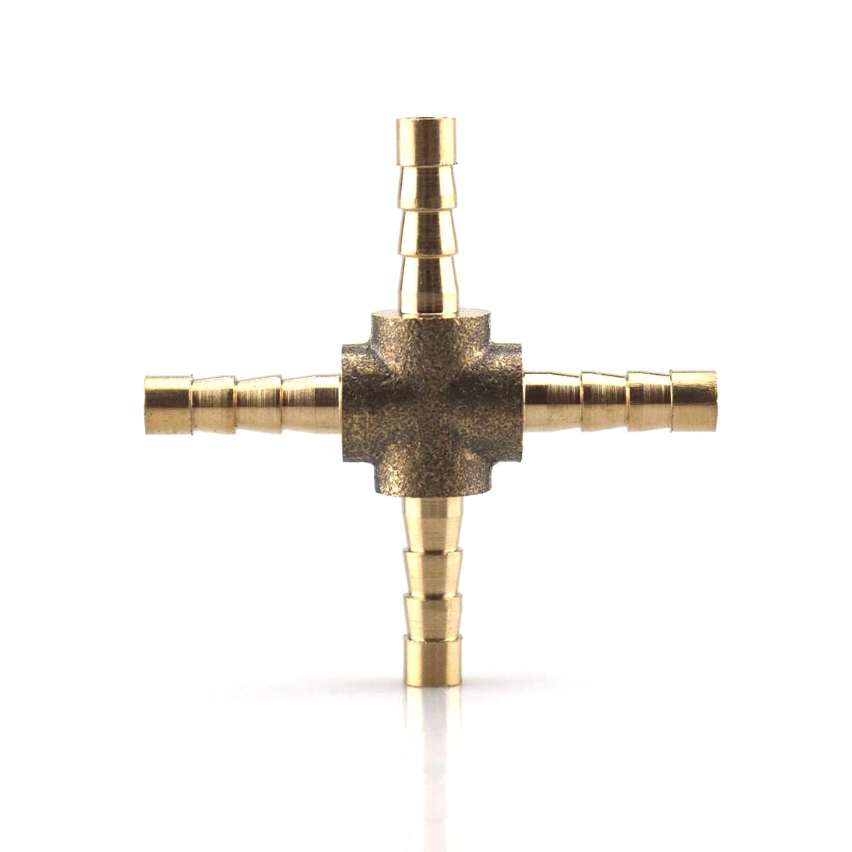 Hose Barb 4 Way Cross Brass Pipe Fitting Thread Gas Fuel Water Air (4mm (1/8