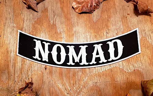 MOTO365 Nomad Biker Rocker Patch 12''X3'' for Jacket Vest Leathers, Black