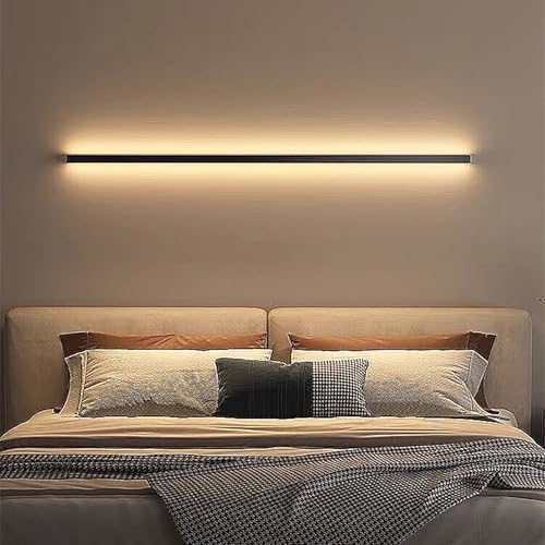 Moderna lámpara de pared acrílico negro con diseño rectangular minimalista 7