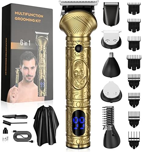 Qreeyx Beard Trimmer Kit for Men – Professional 6 in 1 Hair Clipper Trimmer, Cordless Multi Groomer, Mens Grooming Kit for Beard, Face, Body Nose Hair Facial, Electric Razor as Gifts for Him