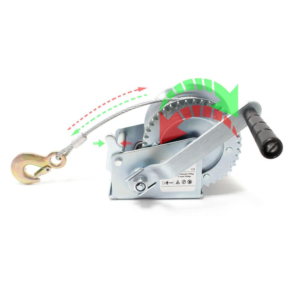Verricello zincato a cavo manuale rapporto trasmissione 4:1/8:1 alaggio 1100 kg 8 m paranco 16_0000519