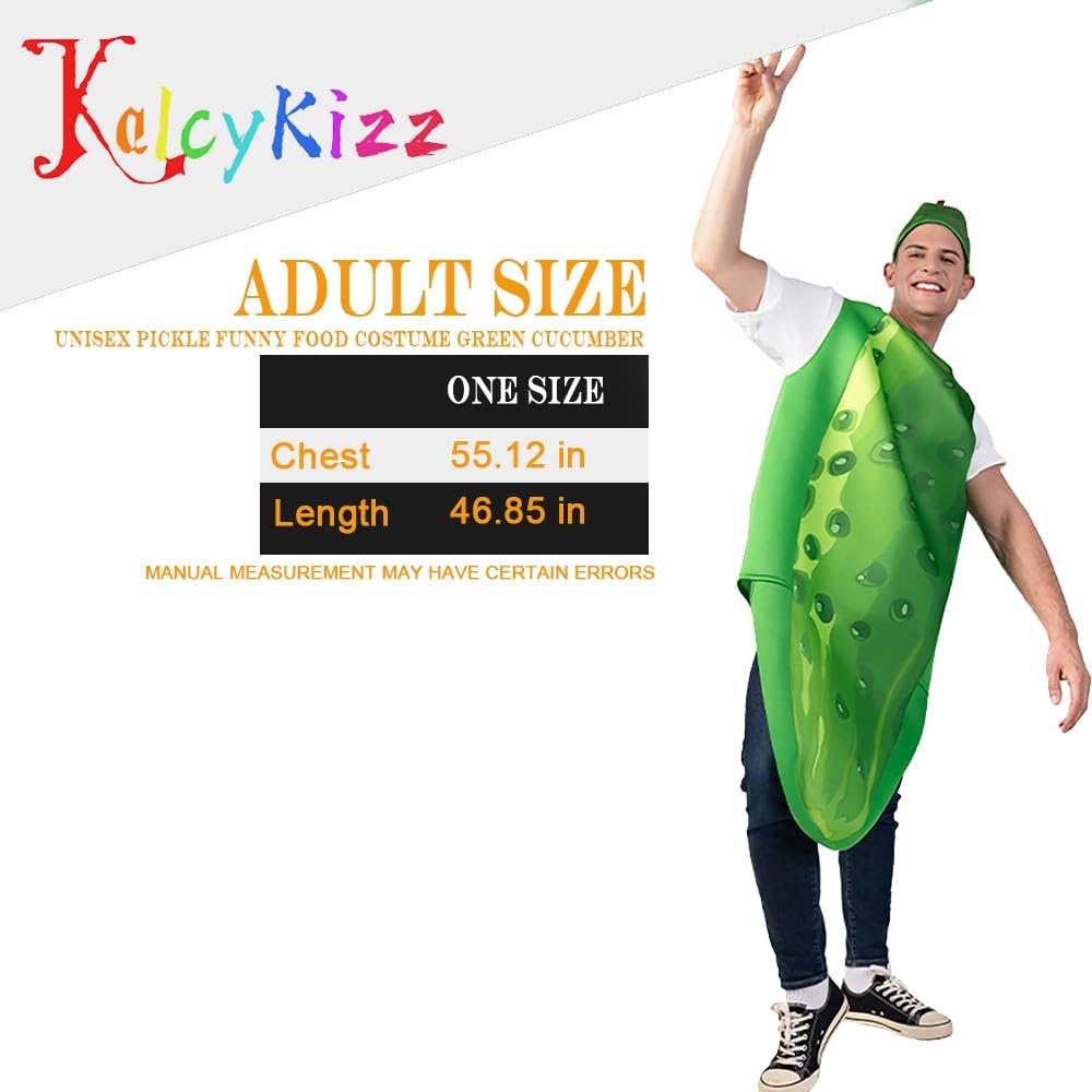 Unisex Adult Costume Pickle Funny Food Costume Green Cucumber Outfits Fruit Jumpsuit for Cosplay - Image 5