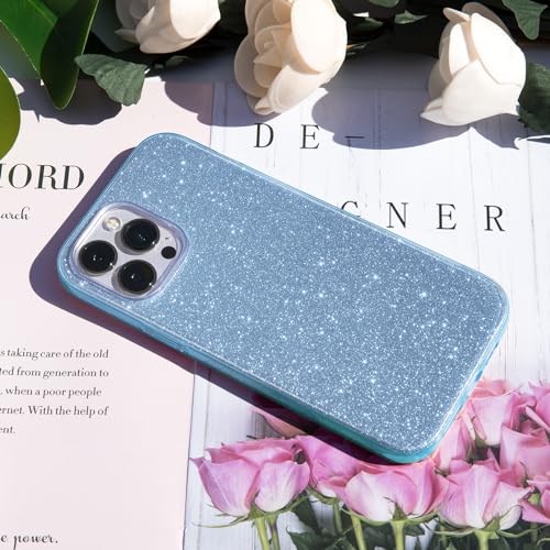 MATEPROX Compatible with iPhone 15 Pro Max Case Bling Sparkle Cute Girls Women Protective Cases Cover for iPhone 15 Pro Max 6.7" 2023-Blue - image 5
