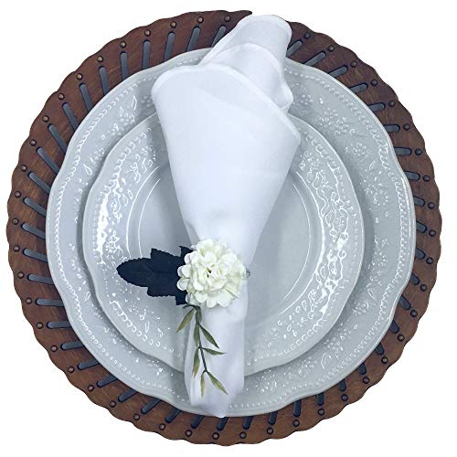 Porta Guardanapo Crisântemo Delicado Branca - 4 unds