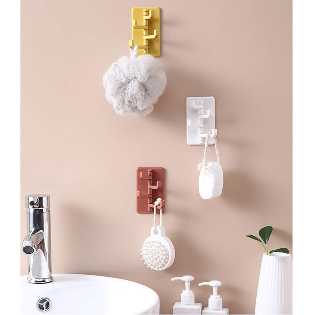 Genérico Toallero Gancho para Arriba 2 Paquetes de Ganchos giratorios Toallero Baño Montado en la Pared Estante de reinicio Sin Perforaciones Sin Rastro Ganchos Adhesivo Fuerte (Color: D) w