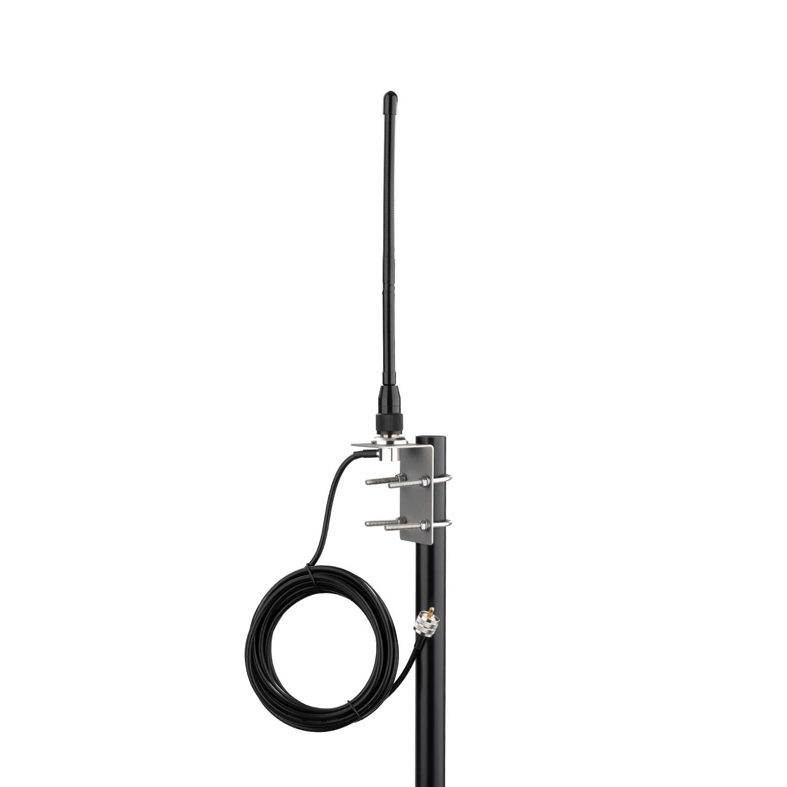 Bingfu Antenne CB 27 MHz Fouet Souple avec Connecteur UHF PL259 Mâle, Câble Coaxial RG58 de 5 m et Support de Montage en Acier Inoxydable pour Radio CiBi Mobile Voiture Camion SUV