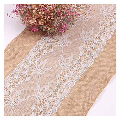 Table Decor for Kitchen Burlap Lace Macrame Table RunnerJute Rural Tablecloth Christmas Thanksgiving Party Natural Jute Table