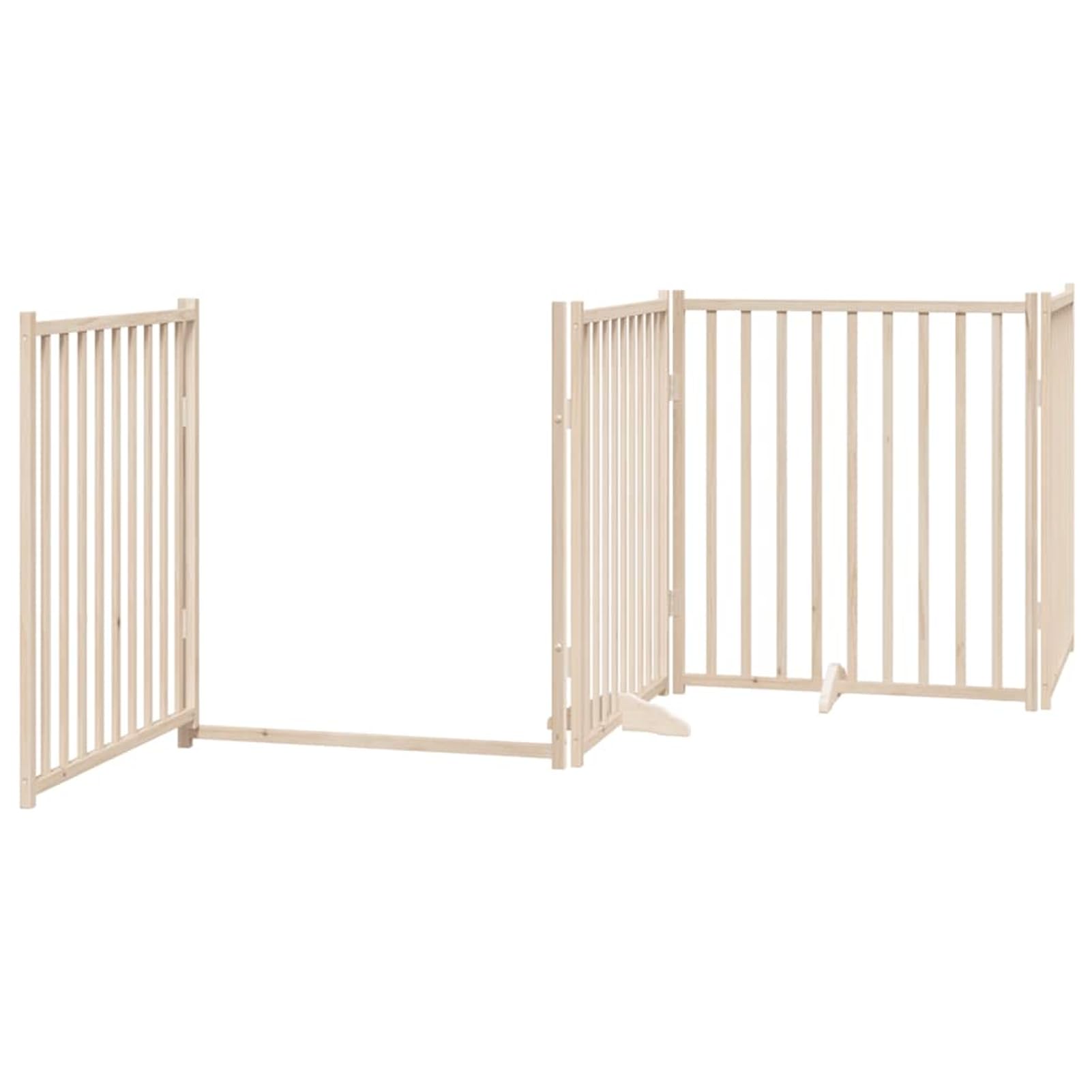 Tidyard 6-TLG. Hundetor mit Tür Faltbar 480 cm Pappelholz, Modulares Haustiertor für Zimmer Durchgänge Korridore für Kleintiere wie Hunde Katzen Welpen3155725