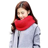  Petite Fortune Femme Écharpe Tube Tricot à Crochet Tour de Cou Chaud Classique Écharpe Cercle Joli Châle Tubulaire en Grosse Maille Pour Fille Femme Automne Hiver Merveilleux Cadeau Noël Anniversaire