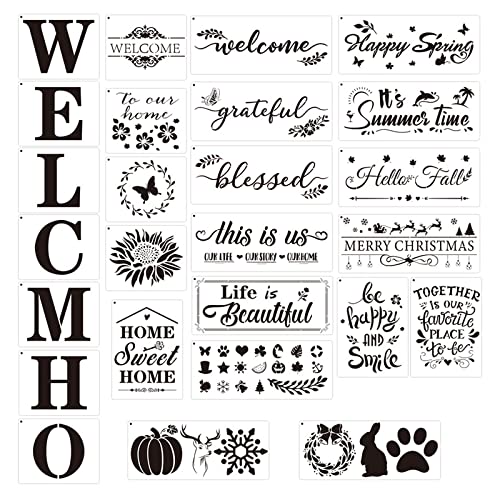 26 stencil con lettere in plastica, stencil per