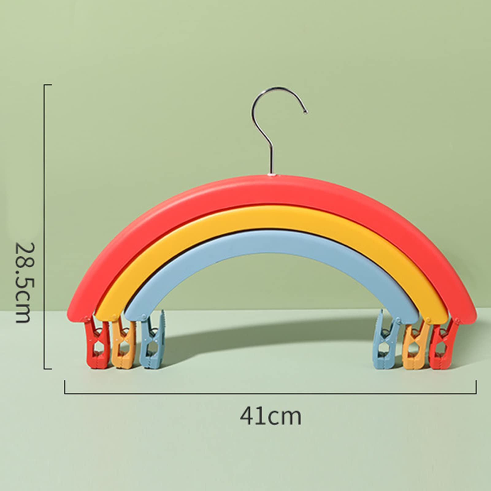 Cocoarm Grucce Arcobaleno, Gruccia per Abiti in Filo di Acciaio ABS PP con Clip, Design Rotante Pieghevole a 3 Strati, Impugnatura Antiscivolo, 16,1 X 11,4 Pollici per Uso in Dormitorio della (3