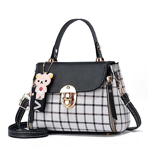Xiaoyu Small Purses and Handbags for Women Fashion Teenage Girls Crossbody Bag Lightweight Shoulder Bag Plaid Pattern Satchel