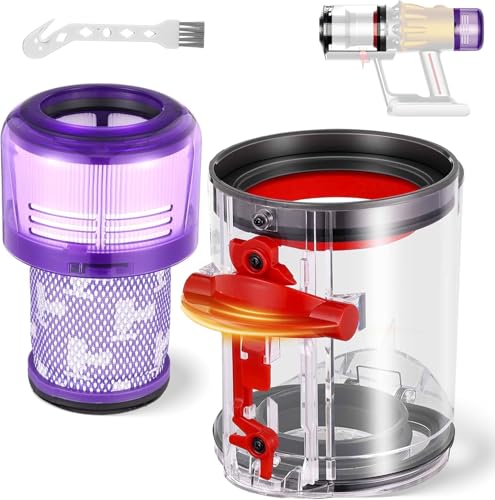 Staubbehälter Ersatz kompatibel mit Dyson V12 Slim V12 Detect Slim V10 Digital Slim SV18 SV20 Auffangbehälter Staubeimer Zubehör Staubsauger Ersatzteile Teilenummer 965272-01