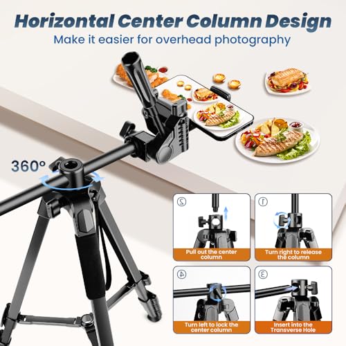 Image of Victiv 70'' Tripod Stand for Phone, Mobile Stand Video Shoot, Lightweight Aluminium Alloy Tripod Mobile Holder with Bag, Camera Stand Compatible with iPhone Samsung Galaxy Xiaomi Vivo Canon
