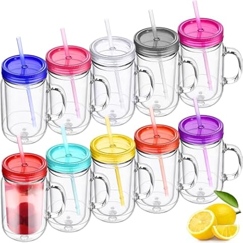 Suclain Plastic Mason Jars Set Cover