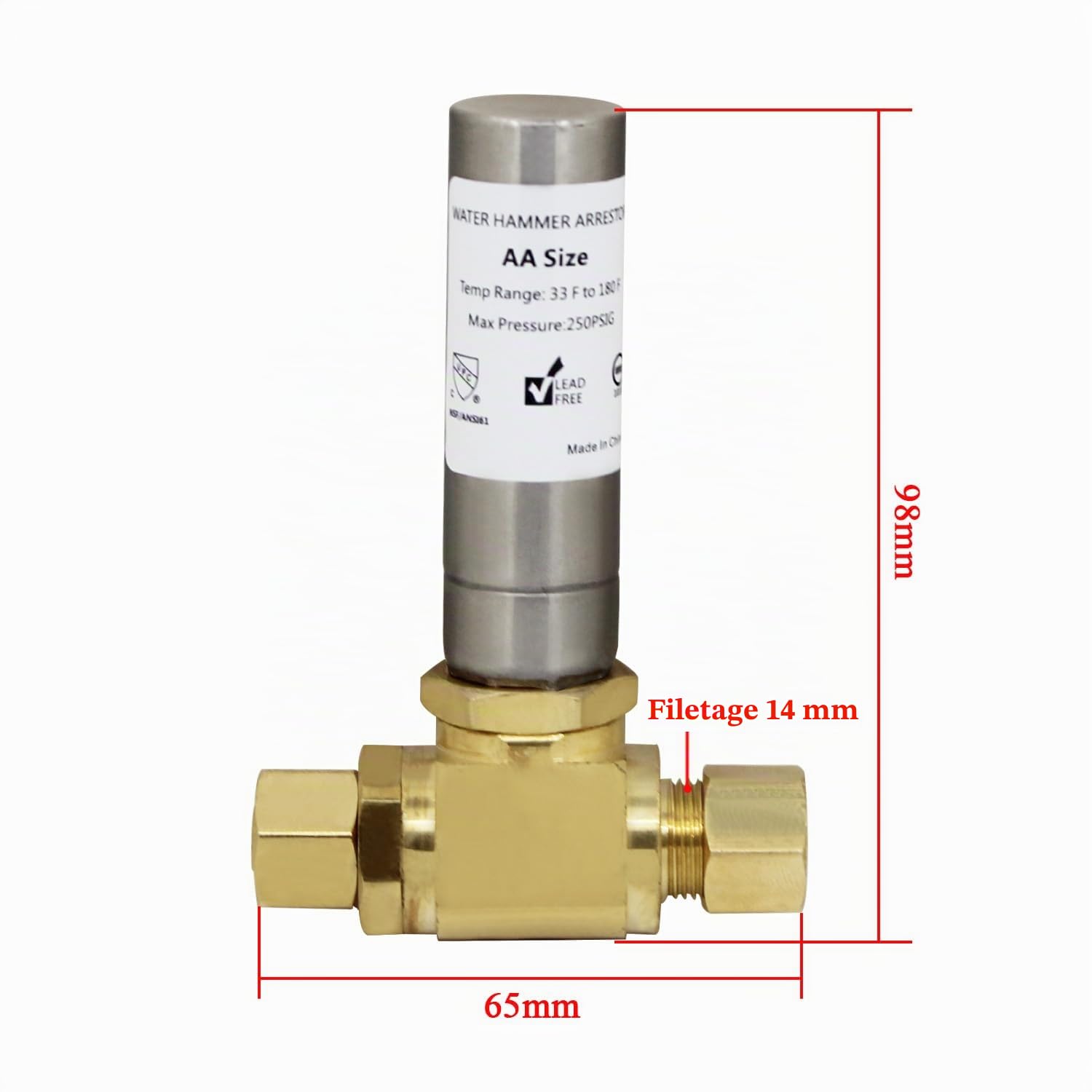 Amortisseur de coup de bélier anti bélier lavabo pour robinet cuisine toilette pompe compteur d'eau en acier inoxydable soupape vanne anti-coup plomberie tuyauterie