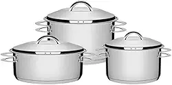 Jogo de Panelas com Fundo Triplo, Tramontina, Solar 65510740, Inox