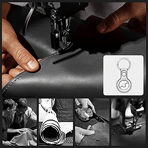 PU Leather AirTag Keyring Holder Compatible with Apple AirTag Keychain. Anti-Lost Scratch-Resistant Secure Key Ring for Keys Pet Collar Luggage Travel. Anti-Fall Protective Air Tag Case Cover - Image 2