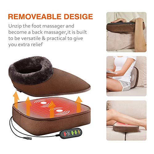 Snailax 3-In-1 Foot Warmer & Back Massager And Foot Massager Shiatsu Massage Chair Bundle, Vibration Massage With 2 Settings Of Heating Pads, Feet Massage Machine For Foot,Leg,Back Pain Relief #TOP6
