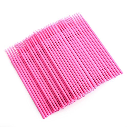 okdeals 200 Pcs Microblading Micro Swab Lint Tattoo Permanent Brushes, Pink