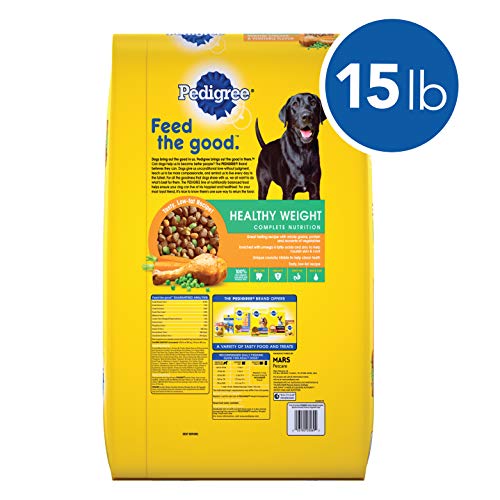 PEDIGREE Healthy Weight Adult Dry Dog Food Roasted Chicken & Vegetable Flavor Dog Kibble, 15 lb. Bag - Image 3