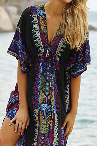 L-Peach-Vestido-Largo-de-Playa-Pareo-Kimono-Maxi-Kaftan-Bikini-Cover-Up-de-Mujer