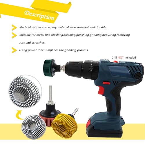 Image of Tools 2 Inch Bristle Disc Grit 120#(White) with 2 inch Shank Attachment Abrasive Coating Removal Disc for Metal